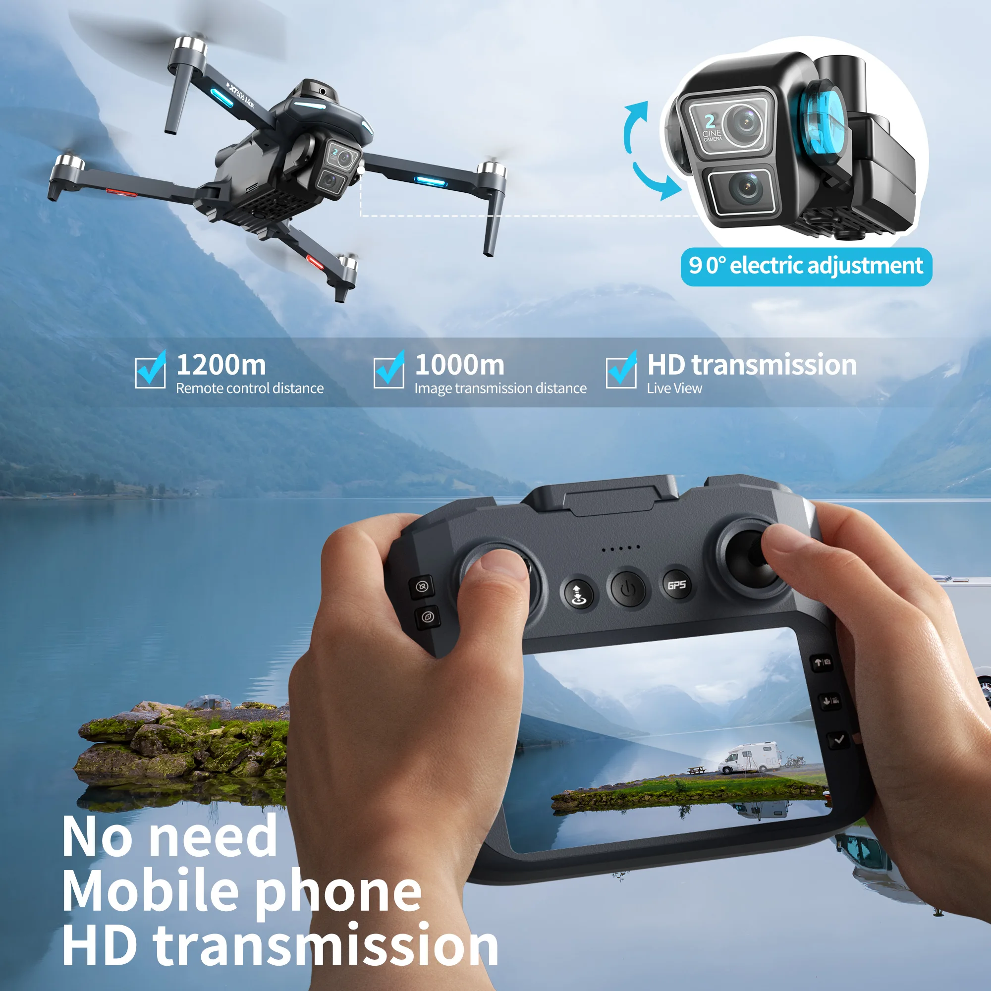 Oryginalny dron XT606 MAX GPS  – Drone Photogrammetry recenzja i cena